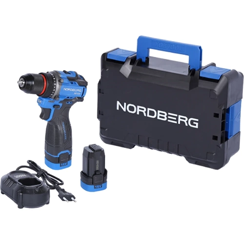 Шуруповерт аккумуляторный NORDBERG макс. диам. сверла 10 мм, 16 В, 60 Нм с 2 аккумуляторами и зарядным уст-вом NE104K фото 6