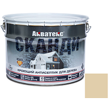 Антисептик акриловый кроющий для дерева Акватекс Сканди полуматовый Слоновая кость 9 л