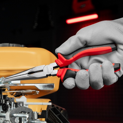 Длинногубцы прямые, 200 мм, хром-ванадий, двухкомпонентные рукоятки Matrix фото 8