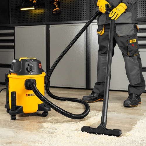 Пылесос строительный RVC20, 1400 Вт, бак 20 л, шланг 3 м, розетка с автосинхр. Denzel фото 19