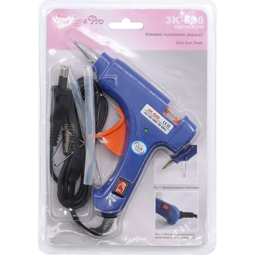 Клеевой малый пистолет Hobby&pro GG-010N (3K-508) 15W премиум (+ клеев.стержни 9,5см d-7,2мм - 2 шт)  7707496 фото 5