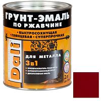 Грунт-эмаль по ржавчине Dali 3 в 1 гладкая красная RAL 3001 2 л