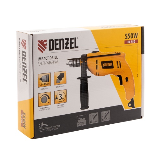 Дрель ударная ID-550, 550 Вт, 0-2900 об/мин, 46400 уд/мин Denzel фото 11