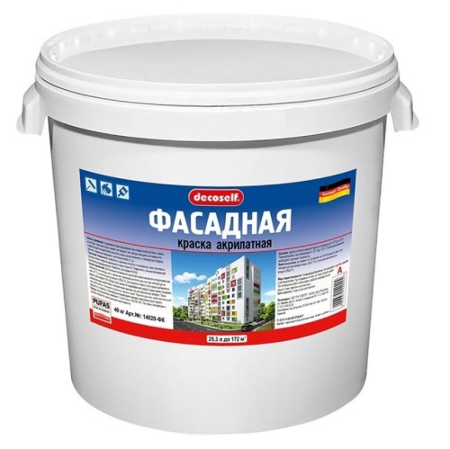 Краска фасадная Pufas Decoself ФК A морозостойкая белая 40 кг Краска фасадная Pufas Decoself ФК A морозостойкая белая 40 кг