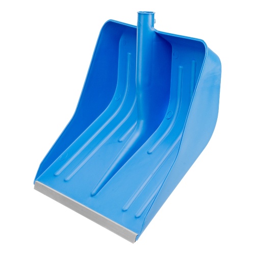 Лопата для уборки снега пластиковая, синяя, 420 х 425 мм, без черенка, Сибртех