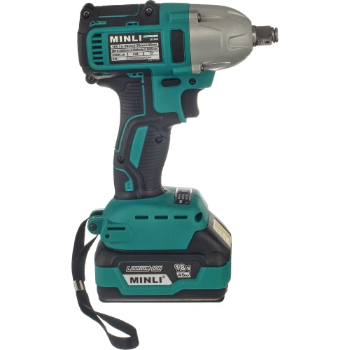 Аккумуляторный бесщеточный ударный гайковёрт MINLI 1/2 350N.m Li-ion 18Vx2 DC802-4.0A фото 6