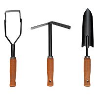 Набор садового инструмента, деревянные рукоятки, 3 предмета Palisad