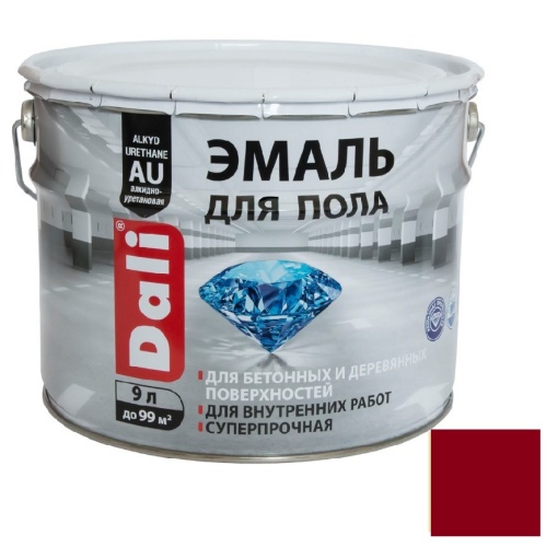 Эмаль для пола Dali красно-коричневая RAL 3009 9 л