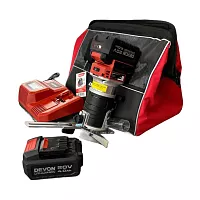 Аккумуляторный кромочный фрезер DEVON 2 АКБ 4 Ач, З/У, сумка, 1328-LI-20-SET