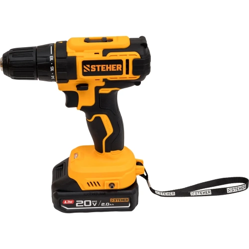 Дрель-шуруповерт STEHER 20 В, 40 Н·м, 1 АКБ LMS (2 А·ч), CD-40-21 фото 3