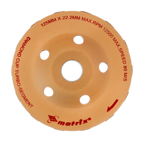Чашка алмазная зачистная, 125 мм, турбо-сегментная Matrix фото 3