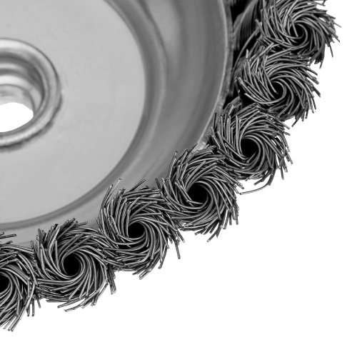 Щетка для УШМ, 150 мм, М14, "чашка", крученая проволока 0.5 мм Matrix фото 5