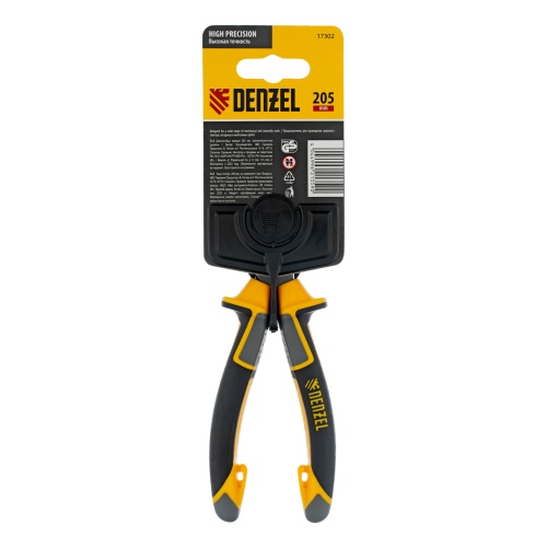 Длинногубцы прямые 205 мм, трехкомпонентные рукоятки Denzel фото 7