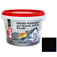 Краска резиновая Dali для кровли, цоколя,фасада черная 3 кг