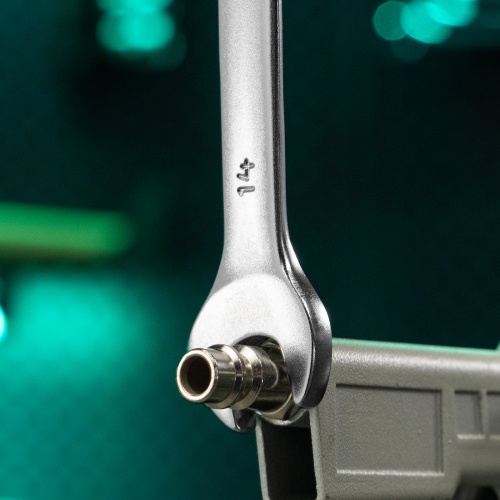 Ключ комбинированный, 14 мм, CrV, матовый хром Stels фото 7