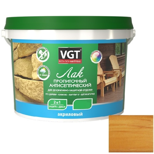 Лак пропиточный антисептический VGT ореховое дерево 9 кг