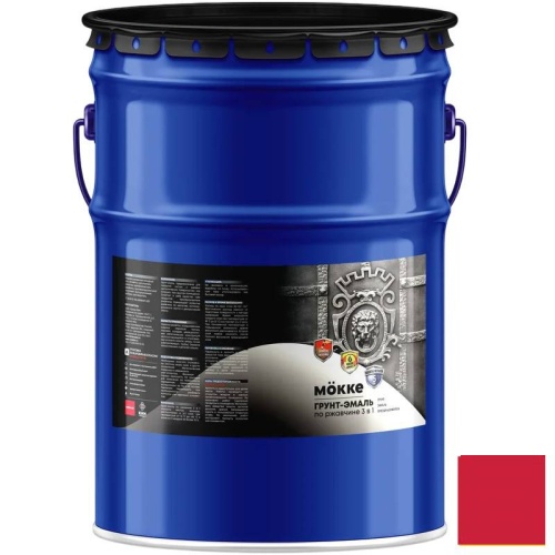 Грунт-эмаль алкидно-уретановая Mokke 04599 3 в 1 красная 20 кг