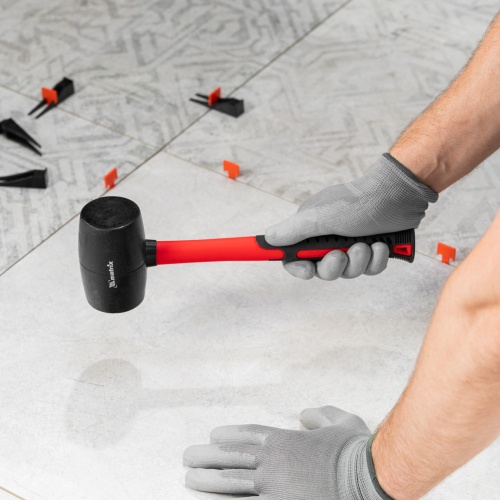 Киянка резиновая, 450 г, черная резина, фибергласовая рукоятка Matrix фото 7