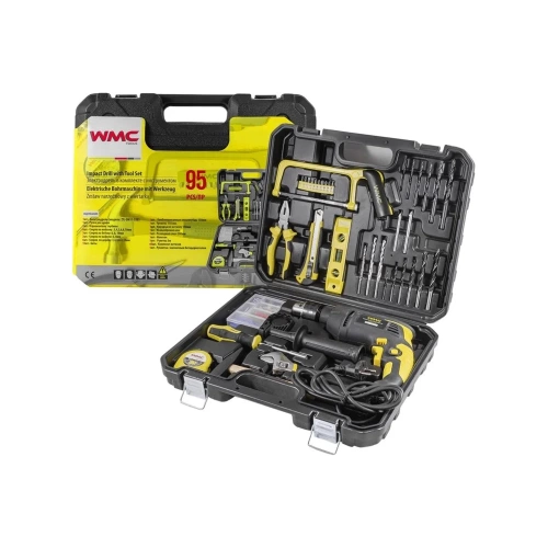 Набор инструментов WMC TOOLS 95 предметов, дрель ударная , набор бит, сверло плоск, уровень ,ножовка ,кл разводной ,рулетка ,ножовка ,уровень ,нож, комплект метиз WMC-1095(50786) Набор инструментов WMC TOOLS 95 предметов, дрель ударная , набор бит, сверло плоск, уровень ,ножовка ,кл разводной ,рулетка ,ножовка ,уровень ,нож, комплект метиз WMC-1095(50786)