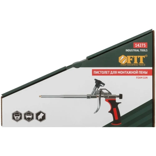 Пистолет для монтажной пены FIT прорезиненная ручка, тефлоновое покрытие клапана 14275 фото 4 Пистолет для монтажной пены FIT прорезиненная ручка, тефлоновое покрытие клапана 14275 фото 4