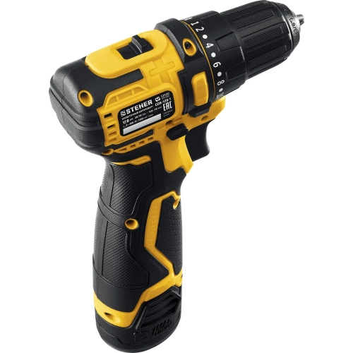 Бесщеточная дрель-шуруповерт STEHER 12 В, 40 Нм, 1 АКБ х 2 Ач, кейс CDB-120-1 фото 6