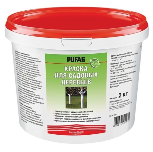 Краска для садовых деревьев Pufas морозостойкая 1,6 л/2 кг