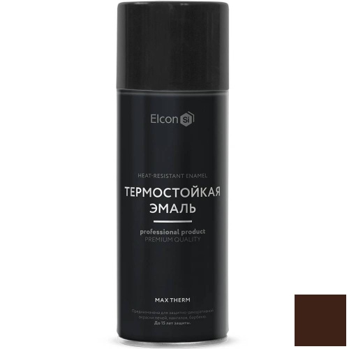 Эмаль аэрозоль термостойкая Elcon Max Therm темный шоколад 700 градусов 520 мл