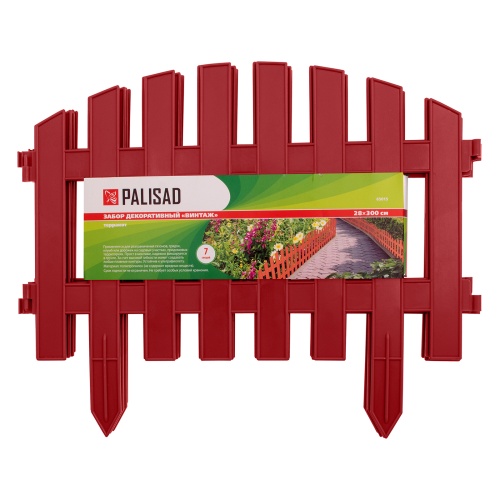Забор декоративный "Винтаж", 28 х 300 см, терракот, Palisad фото 5