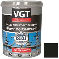 Эмаль антикоррозионная по металлу VGT ВД-АК-1179 Профи 3 в 1 черная 2,5 кг