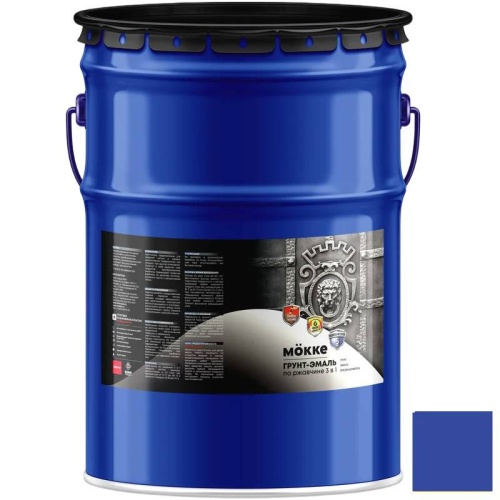Грунт-эмаль алкидно-уретановая Mokke 02411 3 в 1 синяя 20 кг