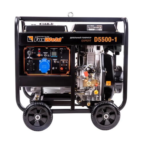 Дизельный генератор Foxweld expert d5500-1, 5.0-5.5 квт, 1ф, розетки 1x16a + 1x32a, ппп, мфд 3в1 8895 фото 3