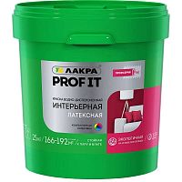 Краска интерьерная латексная Лакра Prof it Кухни и Ванные база А 25 кг
