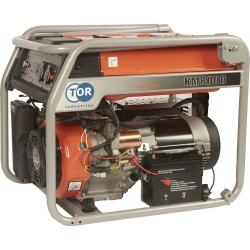 Бензиновый генератор TOR KM8000H 6,0кВт 220В 27л с кнопкой запуска и колесами 1011098 фото 3
