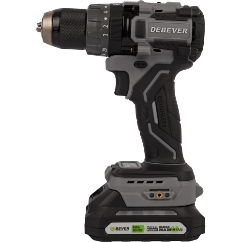 Дрель-шуруповерт аккумуляторная Debever бесщеточная, 85Nm, 20+3, 13мм, 20В; в компл. АКБ 2,0 а/ч; з/у 4,0 а/ч DBE-7332CKIT фото 4 Дрель-шуруповерт аккумуляторная Debever бесщеточная, 85Nm, 20+3, 13мм, 20В; в компл. АКБ 2,0 а/ч; з/у 4,0 а/ч DBE-7332CKIT фото 4
