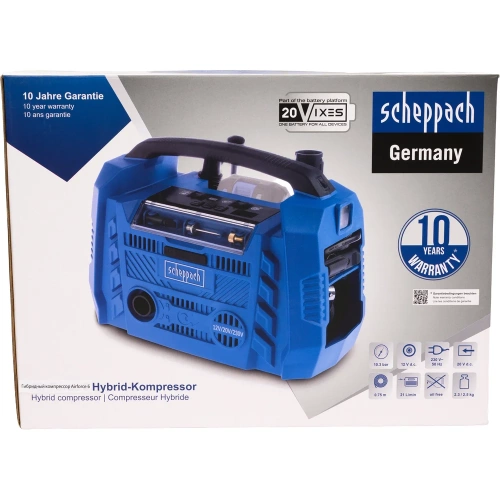 Автомобильный аккумуляторный компрессор Scheppach Airforce 6 без АКБ и ЗУ 5906159901 фото 4 Автомобильный аккумуляторный компрессор Scheppach Airforce 6 без АКБ и ЗУ 5906159901 фото 4