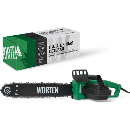 Электрическая цепная пила, WORTEN шина 16 дюймов 1600 Вт КА-90000347