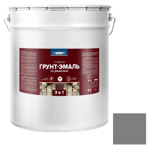 Грунт-эмаль Proremontt 3 в 1 серая 15 кг Грунт-эмаль Proremontt 3 в 1 серая 15 кг