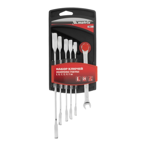 Набор ключей комбинированных, трещеточных 6 шт Matrix Набор ключей комбинированных, трещеточных 6 шт Matrix