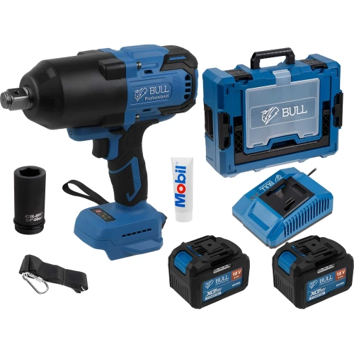Аккумуляторный ударный гайковерт BULL SC 1810 Xcase, XLTpro, бесщеточный, 18 В, 1500 Н*м, 3/4", 2x6 А*ч, з/у 6 А 1329727 фото 3