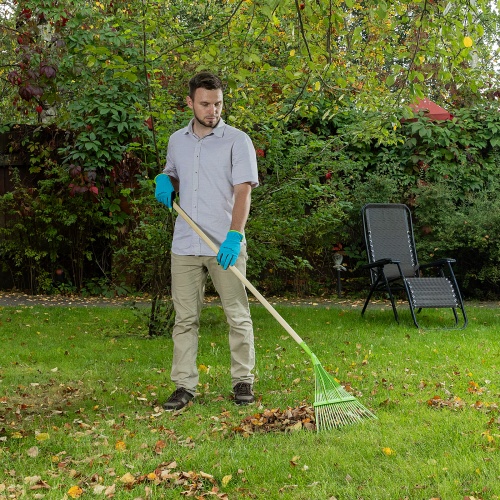 Грабли веерные стальные, 565 мм, 22 плоских зуба, эмалированные, усиленные, без черенка, Palisad фото 7