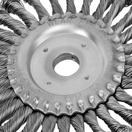 Щетка для УШМ 175 мм, посадка 22.2 мм, плоская, крученая металлическая проволока Сибртех фото 5