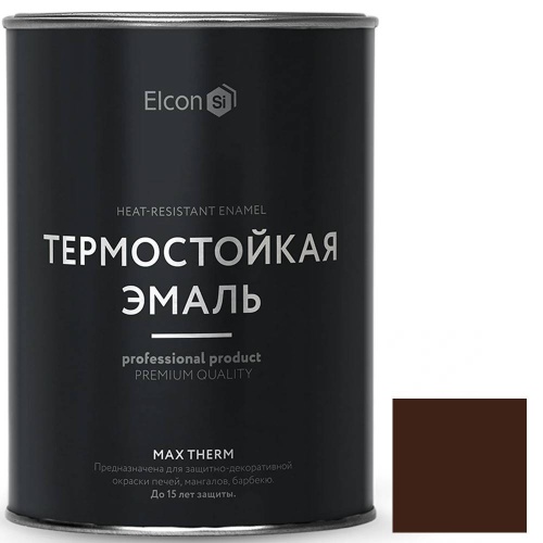 Эмаль термостойкая Elcon Max Therm 700 градусов темный шоколад 0,8 кг Эмаль термостойкая Elcon Max Therm 700 градусов темный шоколад 0,8 кг