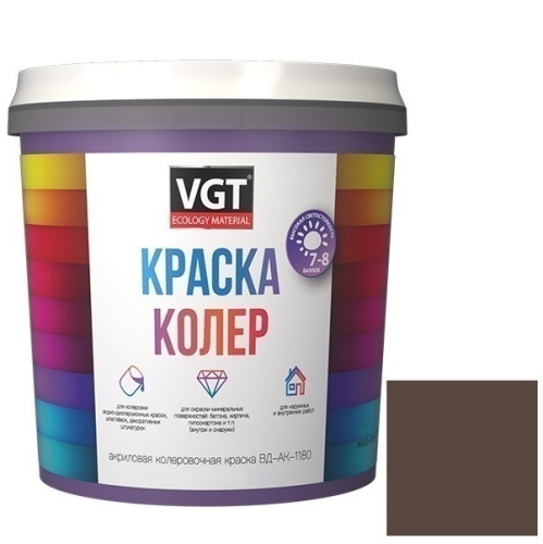 Колер-краска VGT ВД-АК-1180 табачно-зеленая 1 кг