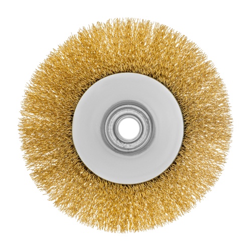 Щетка для УШМ, 125 мм, "Тарелка", витая нержавеющая проволока 0.3 мм, М14 Denzel фото 3