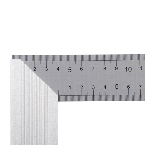 Угольник стальной 300 мм, нержавеющая сталь, градуировка, алюминиевое основание Denzel фото 3