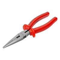 Длинногубцы прямые Econom, 200 мм, шлифованные, пластмассовые рукоятки Matrix