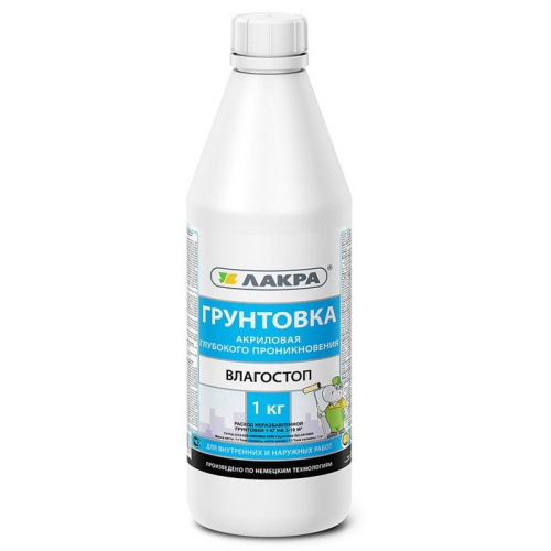 Грунтовка глубокого проникновения Лакра Влагостоп 1 л