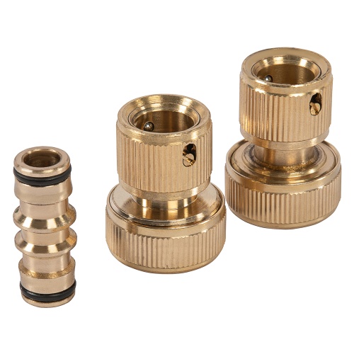 Набор для соединения шлангов 3/4, переходник, 2 соединителя, аквастоп, латунный Palisad Набор для соединения шлангов 3/4, переходник, 2 соединителя, аквастоп, латунный Palisad