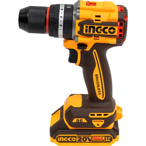 Аккумуляторный ударный шуруповерт INGCO 20B BL 86Hm 2хАКБ и ЗУ кейс INDUSTRIAL CIDLI20868 фото 3 Аккумуляторный ударный шуруповерт INGCO 20B BL 86Hm 2хАКБ и ЗУ кейс INDUSTRIAL CIDLI20868 фото 3