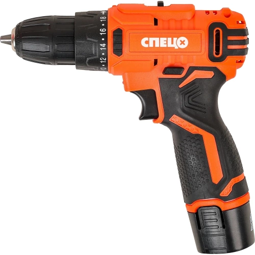 Аккумуляторная дрель Спец БДА-12-1, 12 В,1 аккум. х 2 Ач, Ли-Ион, 0-750 об/мин, 18 Нм, реверс, регулировка крут. момента, подсветка, зарядка 3-5 час, цв.коробка СПЕЦ-4104 Аккумуляторная дрель Спец БДА-12-1, 12 В,1 аккум. х 2 Ач, Ли-Ион, 0-750 об/мин, 18 Нм, реверс, регулировка крут. момента, подсветка, зарядка 3-5 час, цв.коробка СПЕЦ-4104